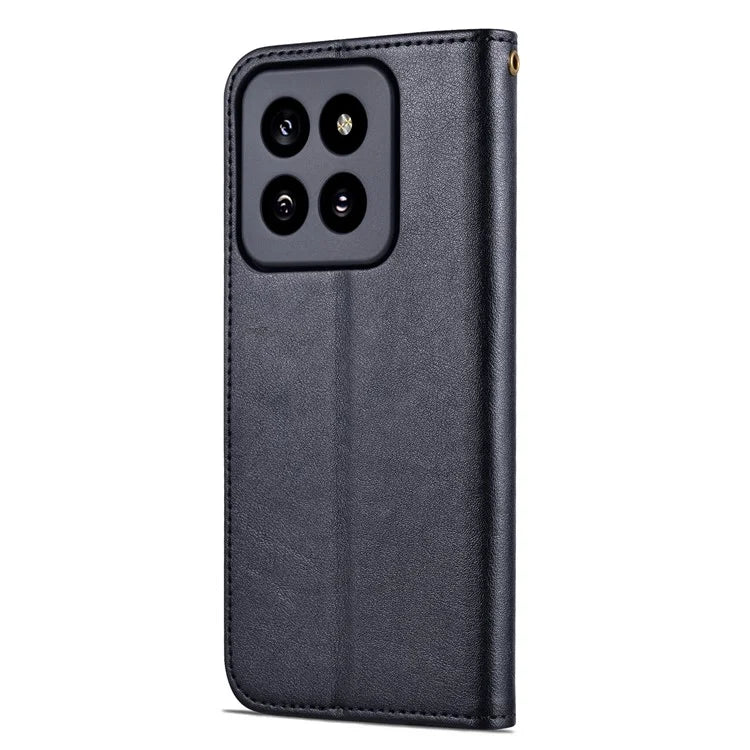 AZNS PU Leather Phone Shell for Xiaomi 14 Pro Case Anti-scratch Wallet Magnetic Phone Cover