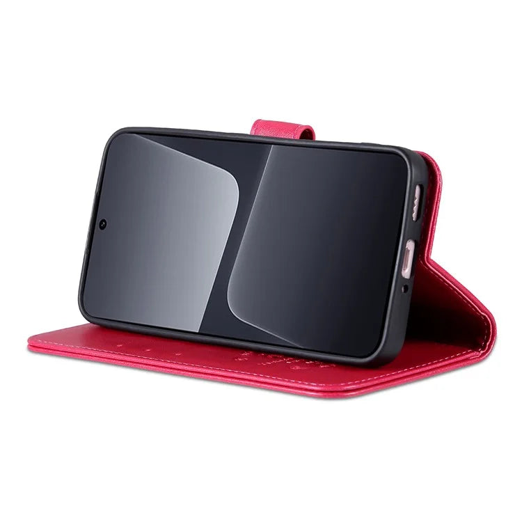 AZNS PU Leather Phone Shell for Xiaomi 14 Pro Case Anti-scratch Wallet Magnetic Phone Cover