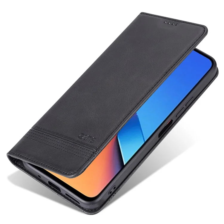 AZNS For Xiaomi 14 Case Anti-Scratch Cell Phone Stand Wallet Cover