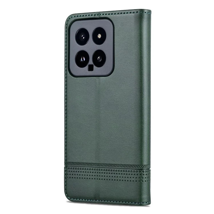 AZNS For Xiaomi 14 Case Anti-Scratch Cell Phone Stand Wallet Cover