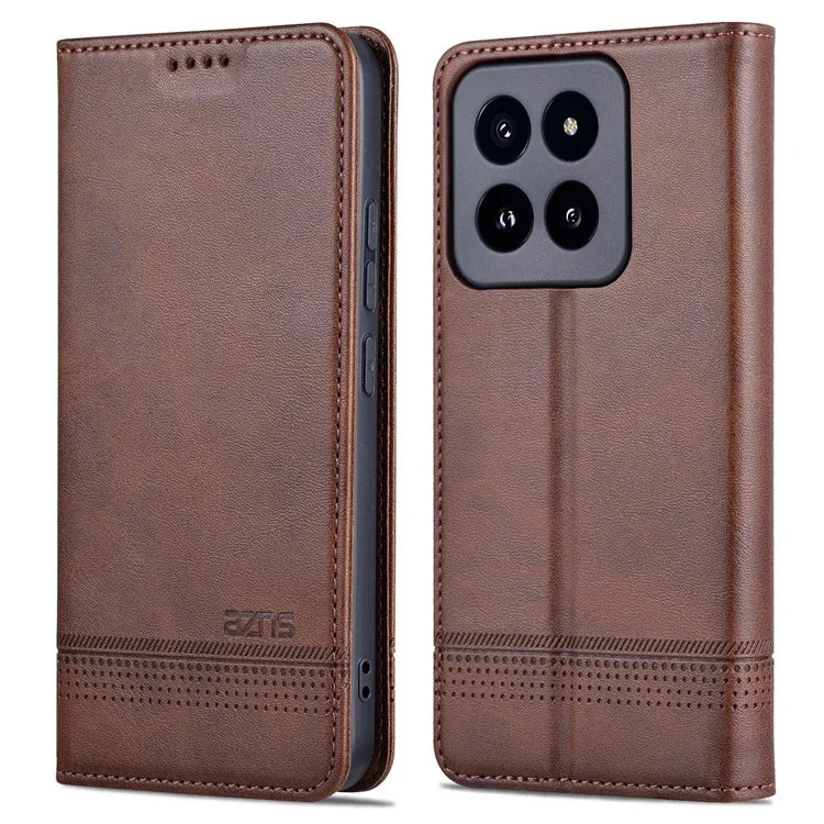 AZNS For Xiaomi 14 Pro Phone Case Magnetic Auto Closing Phone Wallet Phone Cover