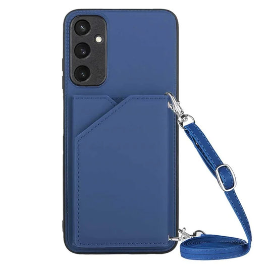 YB-1 Series for Samsung Galaxy A05s 4G Case Anti-scratch Leather+TPU Phone Cover with Card Slot and Shoulder Strap