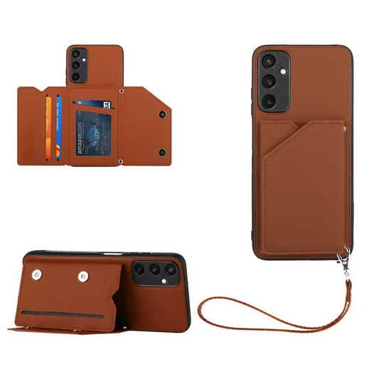 YB Leather Coating Series-2 for Samsung Galaxy A15 5G Case Leather+TPU Card Holder Cover