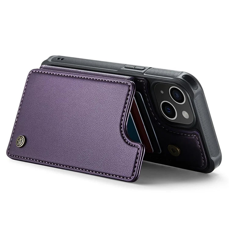 CASEME C22 Series for iPhone 15 Plus Kickstand Case Card Slots RFID Blocking Phone Cover