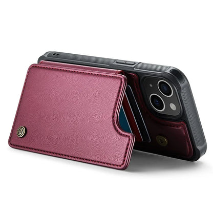 CASEME C22 Series for iPhone 15 Plus Kickstand Case Card Slots RFID Blocking Phone Cover