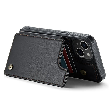 CASEME C22 Series for iPhone 15 Plus Kickstand Case Card Slots RFID Blocking Phone Cover