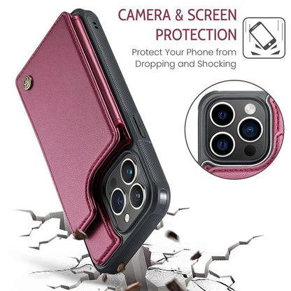 CASEME C22 Series for iPhone 15 Pro Max Case RFID Blocking Card Holder Phone Cover