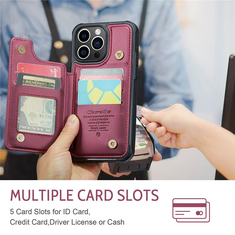 CASEME C22 Series for iPhone 15 Pro Max Case RFID Blocking Card Holder Phone Cover