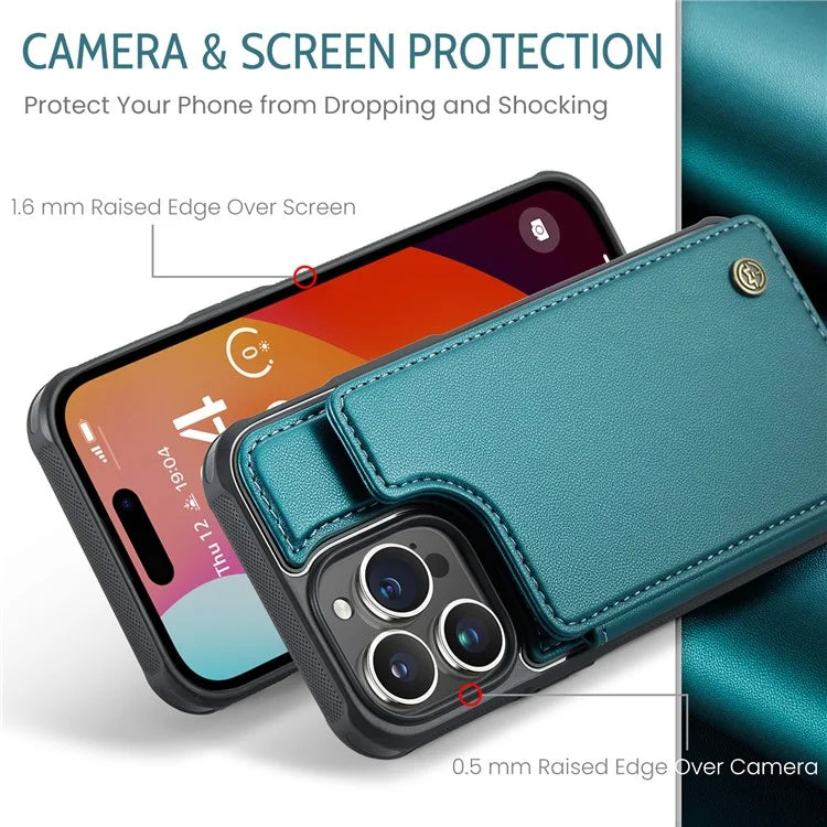 CASEME C22 Series for iPhone 15 Pro Max Case RFID Blocking Card Holder Phone Cover