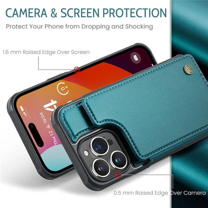 CASEME C22 Series for iPhone 15 Pro Max Case RFID Blocking Card Holder Phone Cover