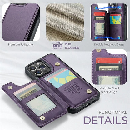 CASEME C22 Series for iPhone 15 Pro Max Case RFID Blocking Card Holder Phone Cover