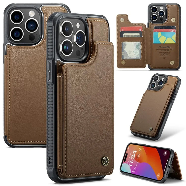 CASEME C22 Series for iPhone 15 Pro Max Case RFID Blocking Card Holder Phone Cover