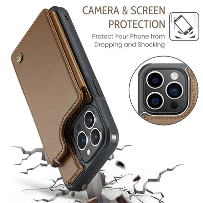 CASEME C22 Series for iPhone 15 Pro Max Case RFID Blocking Card Holder Phone Cover