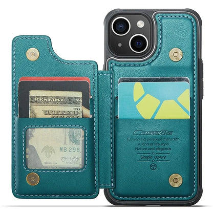 CASEME C22 Series for iPhone 15 Case RFID Blocking Card Slots Glossy Phone Cover