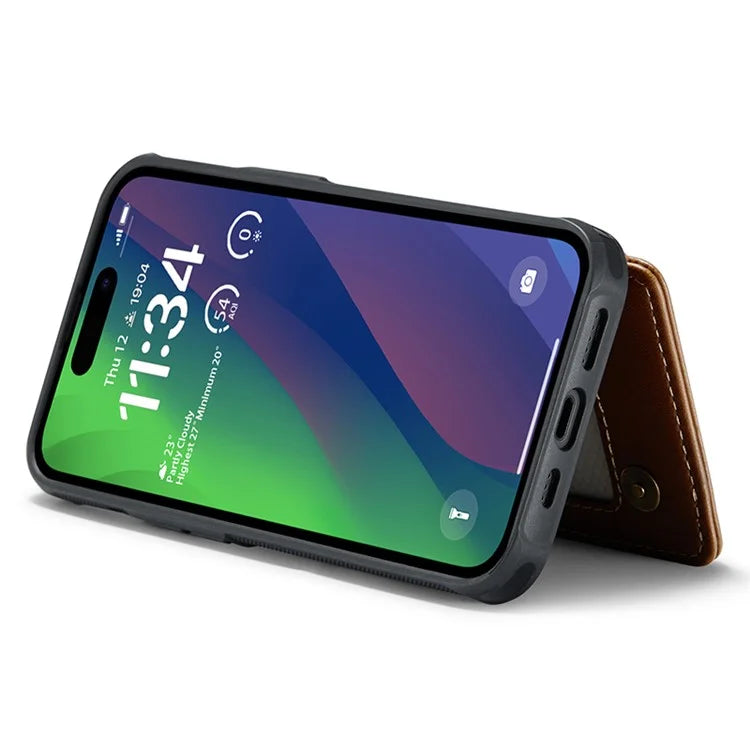 CASEME C22 Series for iPhone 15 Case RFID Blocking Card Slots Glossy Phone Cover