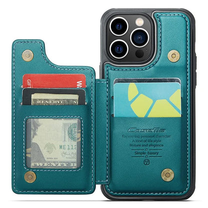 CASEME C22 Series for iPhone 13 Pro Case Litchi Texture Phone Cover with 4 Card Slots