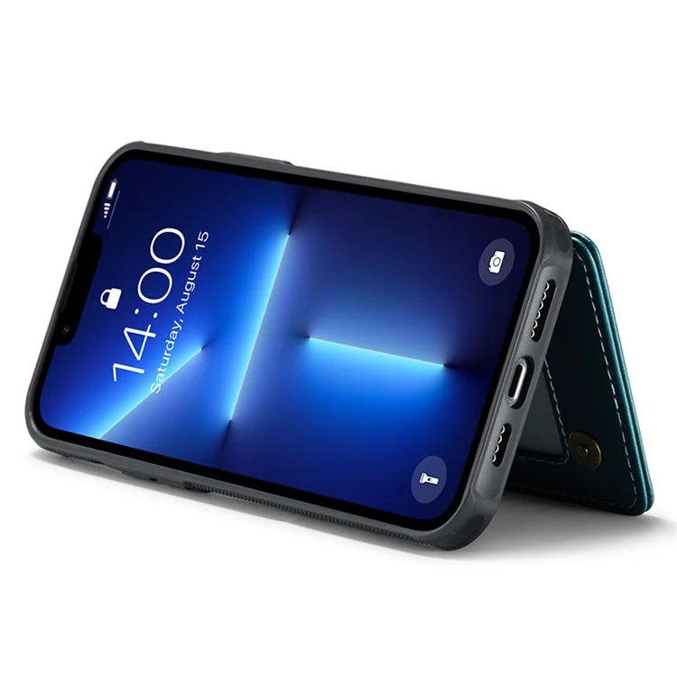 CASEME C22 Series for iPhone 13 Pro Case Litchi Texture Phone Cover with 4 Card Slots