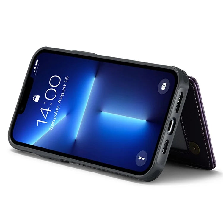 CASEME C22 Series for iPhone 13 Pro Case Litchi Texture Phone Cover with 4 Card Slots