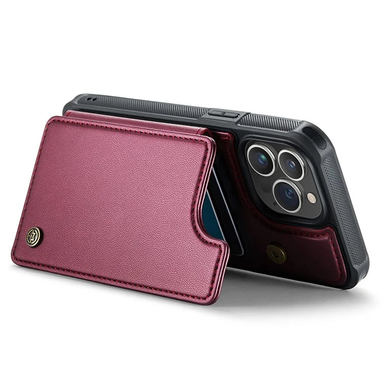 CASEME C22 Series for iPhone 13 Pro Case Litchi Texture Phone Cover with 4 Card Slots