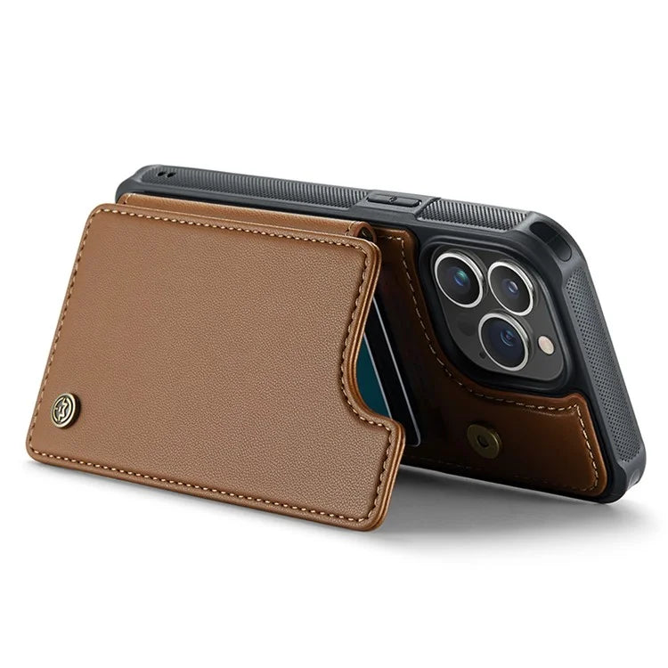 CASEME C22 Series for iPhone 13 Pro Case Litchi Texture Phone Cover with 4 Card Slots