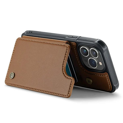 CASEME C22 Series for iPhone 13 Pro Case Litchi Texture Phone Cover with 4 Card Slots