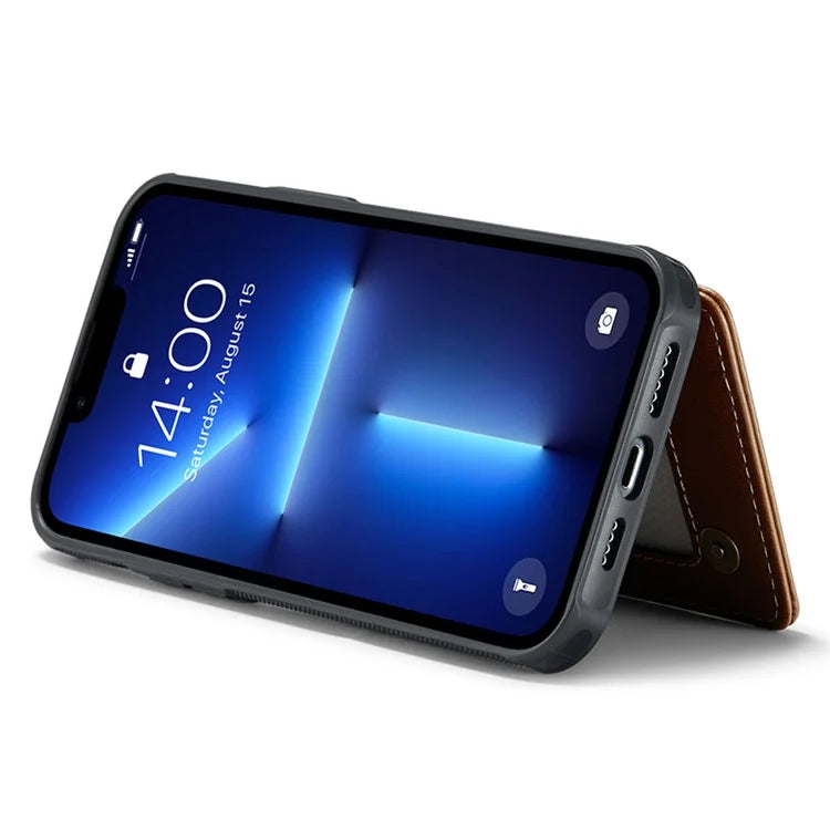 CASEME C22 Series for iPhone 13 Pro Case Litchi Texture Phone Cover with 4 Card Slots
