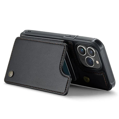 CASEME C22 Series for iPhone 13 Pro Case Litchi Texture Phone Cover with 4 Card Slots