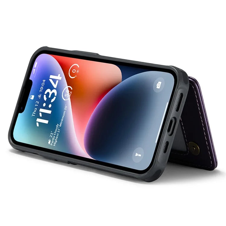 CASEME C22 Series For iPhone 14 Plus Case RFID Blocking PU+TPU Cell Phone Cover