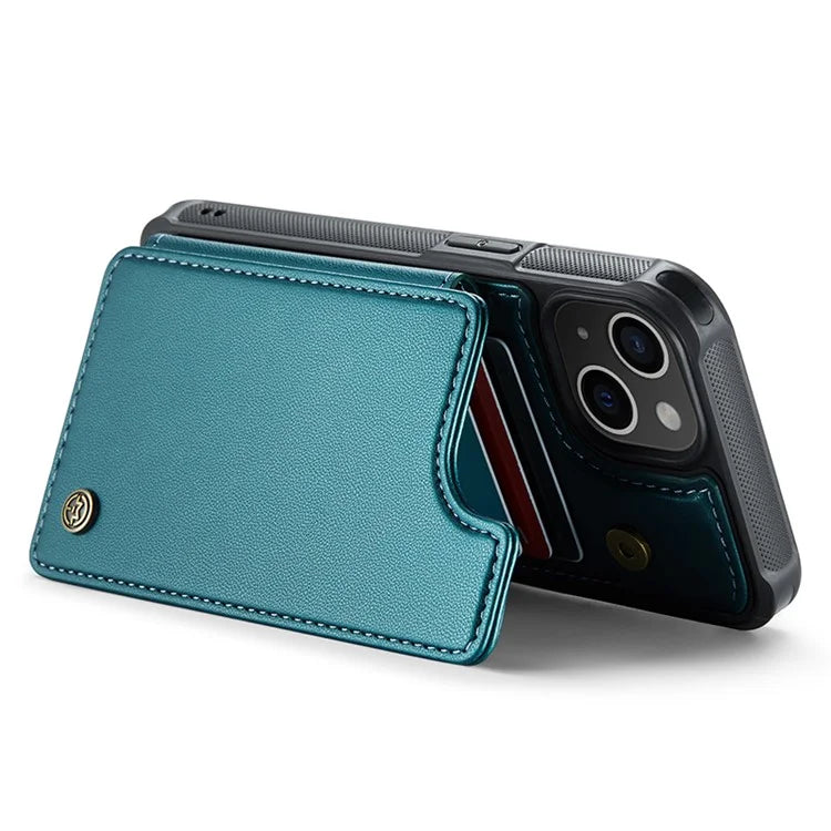 CASEME C22 Series For iPhone 14 Plus Case RFID Blocking PU+TPU Cell Phone Cover