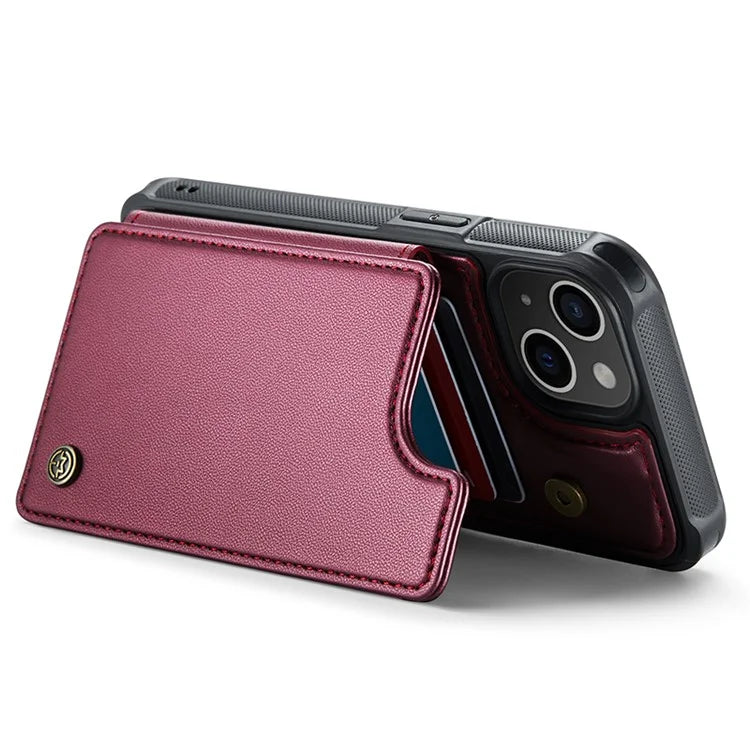 CASEME C22 Series For iPhone 14 Plus Case RFID Blocking PU+TPU Cell Phone Cover