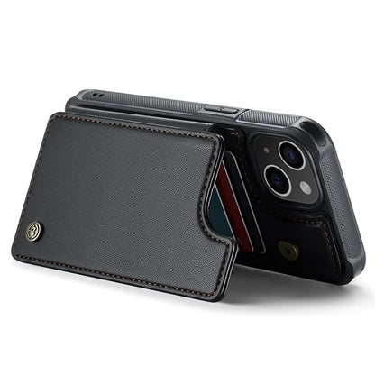 CASEME C22 Series For iPhone 14 Plus Case RFID Blocking PU+TPU Cell Phone Cover