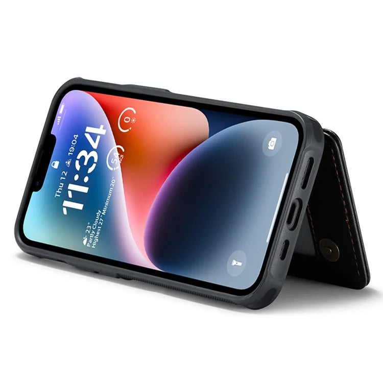 CASEME C22 Series For iPhone 14 Plus Case RFID Blocking PU+TPU Cell Phone Cover