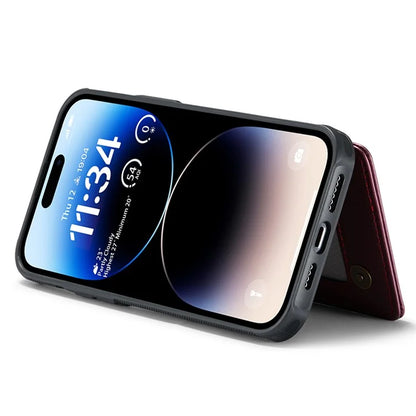 CASEME C22 Series for iPhone 14 Pro Case Card Holder Leather Coated TPU Phone Cover