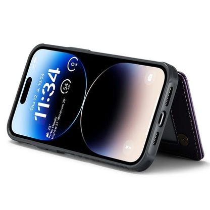 CASEME C22 Series for iPhone 14 Pro Case Card Holder Leather Coated TPU Phone Cover