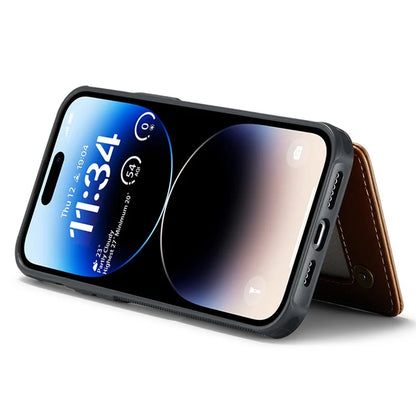 CASEME C22 Series for iPhone 14 Pro Case Card Holder Leather Coated TPU Phone Cover