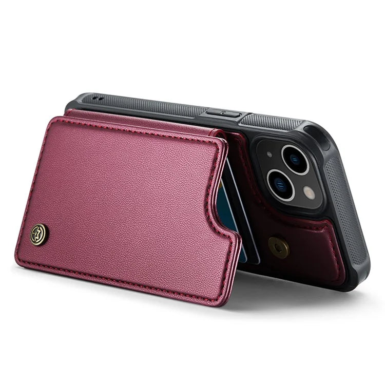 CASEME C22 Series for iPhone 14 Case RFID Blocking Kickstand Cover with 4 Card Slots