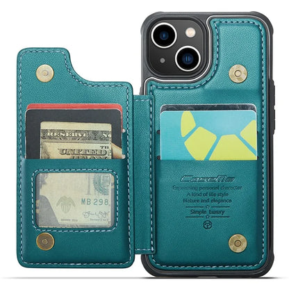 CASEME C22 Series for iPhone 14 Case RFID Blocking Kickstand Cover with 4 Card Slots