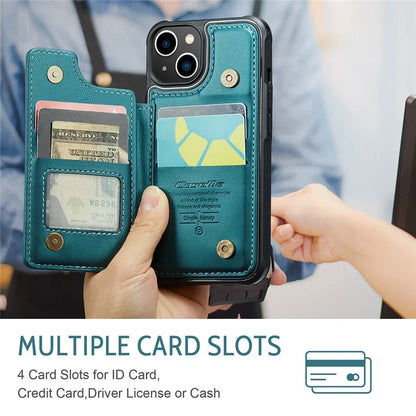 CASEME C22 Series for iPhone 14 Case RFID Blocking Kickstand Cover with 4 Card Slots