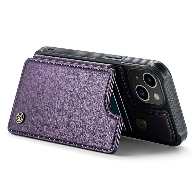 CASEME C22 Series for iPhone 14 Case RFID Blocking Kickstand Cover with 4 Card Slots