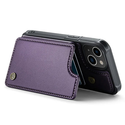 CASEME C22 Series for iPhone 14 Case RFID Blocking Kickstand Cover with 4 Card Slots