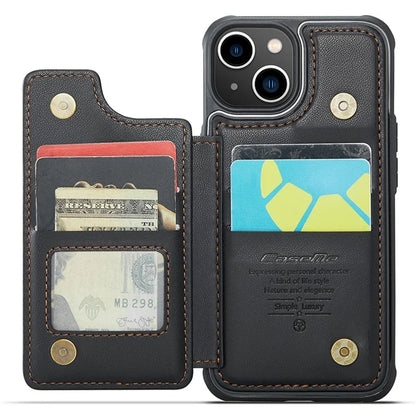 CASEME C22 Series for iPhone 14 Case RFID Blocking Kickstand Cover with 4 Card Slots
