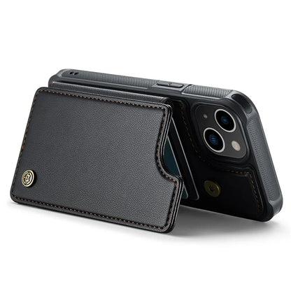 CASEME C22 Series for iPhone 14 Case RFID Blocking Kickstand Cover with 4 Card Slots