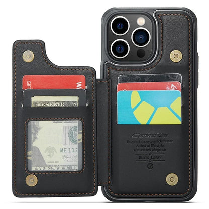 CASEME C22 Series for iPhone 13 Pro Max 6.7 inch Case PU+TPU Kickstand RFID Blocking Phone Cover
