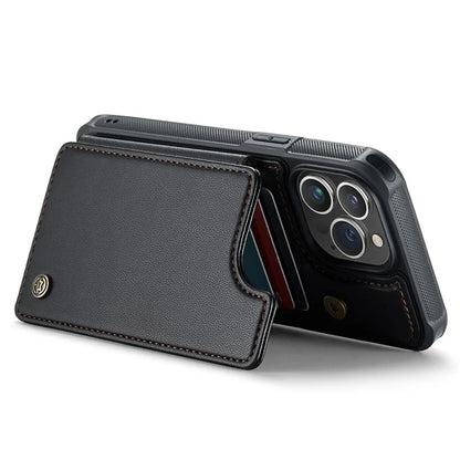 CASEME C22 Series for iPhone 13 Pro Max 6.7 inch Case PU+TPU Kickstand RFID Blocking Phone Cover