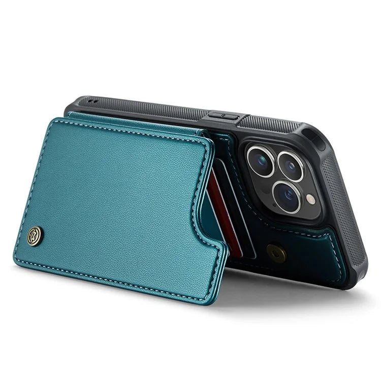 CASEME C22 Series for iPhone 13 Pro Max 6.7 inch Case PU+TPU Kickstand RFID Blocking Phone Cover