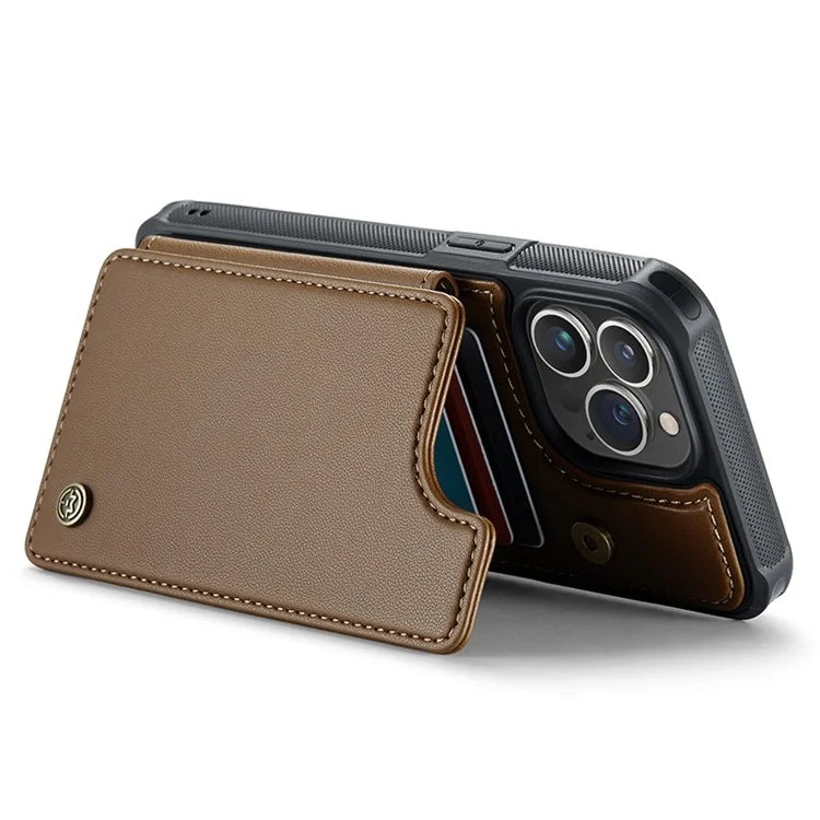 CASEME C22 Series for iPhone 13 Pro Max 6.7 inch Case PU+TPU Kickstand RFID Blocking Phone Cover