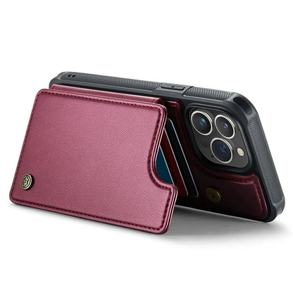 CASEME C22 Series for iPhone 13 Pro Max 6.7 inch Case PU+TPU Kickstand RFID Blocking Phone Cover