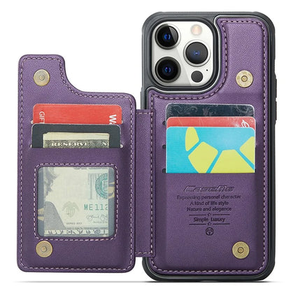 CASEME C22 Series For iPhone 12 Pro Max 6.7 inch Phone Case Leather+TPU Card Holder Cover