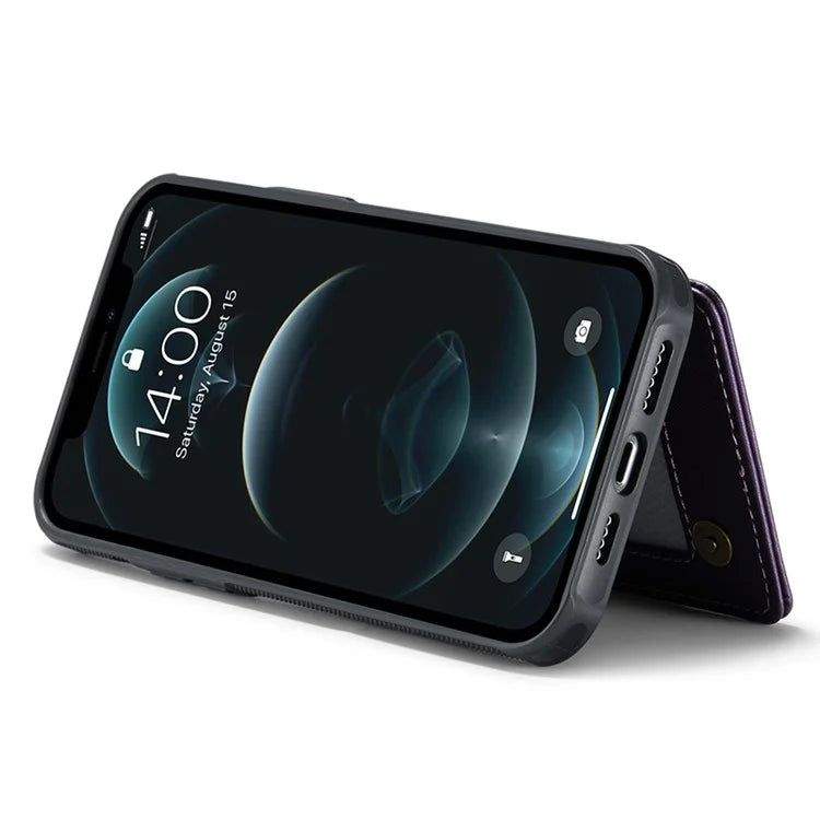 CASEME C22 Series For iPhone 12 Pro Max 6.7 inch Phone Case Leather+TPU Card Holder Cover