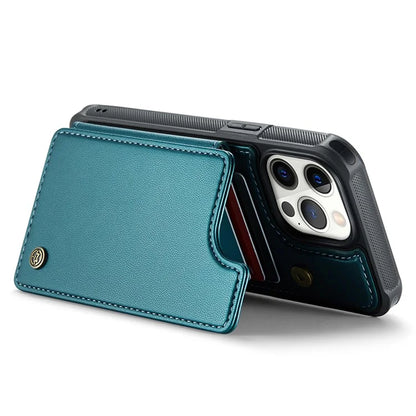 CASEME C22 Series For iPhone 12 Pro Max 6.7 inch Phone Case Leather+TPU Card Holder Cover